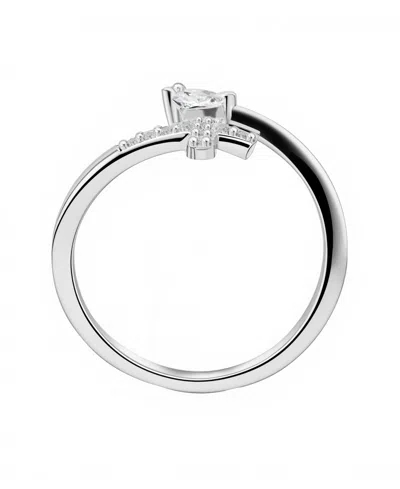 Unwritten Cubic Zirconia Cross Bypass Ring In Gold