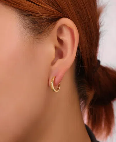 Unwritten Cubic Zirconia Evil Eye Post Stud, Sapphire With Clear Cubic Zirconia Drop Cubic Zirconia Post Hoop  In Gold