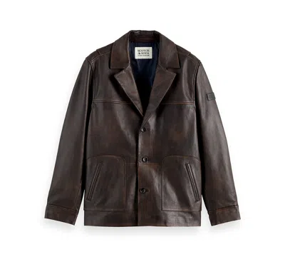 Scotch & Soda Men's Front Button Blazer In Brown