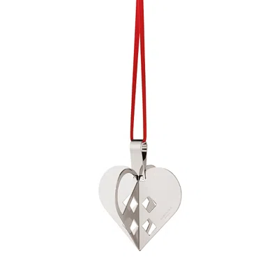 Georg Jensen Palladium Plated Heart Ornament In Metallic