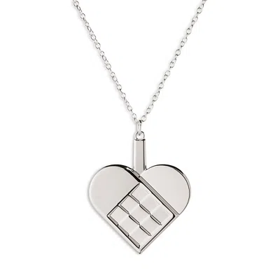Georg Jensen Palladium Plated Heart Ornament In Metallic