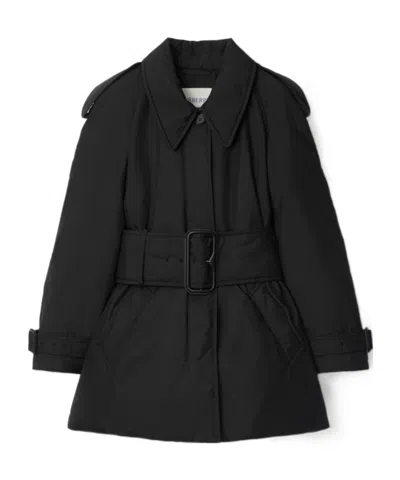 Burberry London Belted Berryhill Padded Car Coat In Black