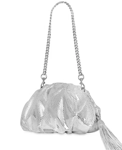Rebecca Minkoff Small Ruched Clutch Bag In Silver