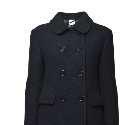 Aspesi Double-breasted Wool Coat In Black