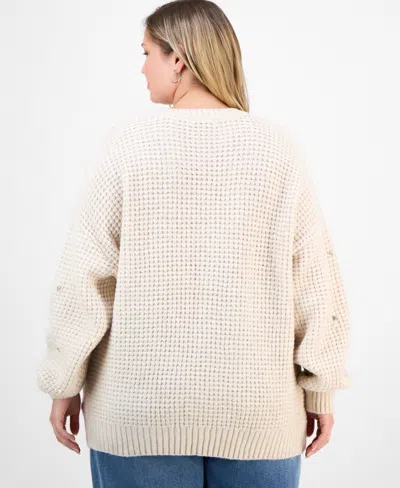 And Now This Trendy Plus Size Embellished Crewneck Pullover Sweater, Macy's Exclusive In Animal Print