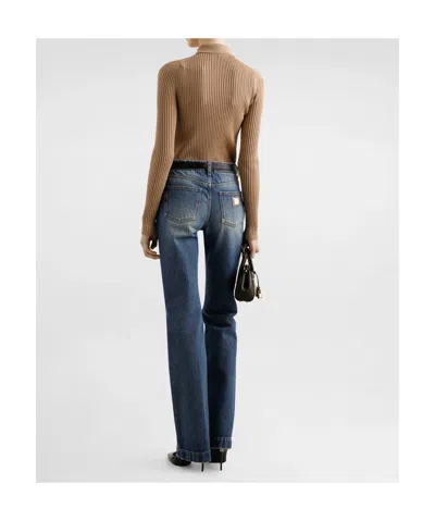 Dolce & Gabbana Virgin Wool-blend Polo Sweater In Neutral