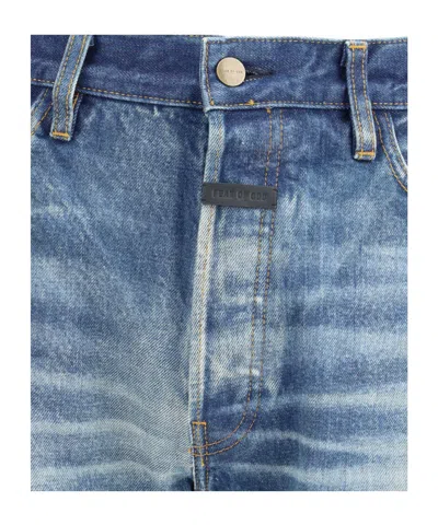 Fear Of God Vintage Wash Straight Jeans In Blue