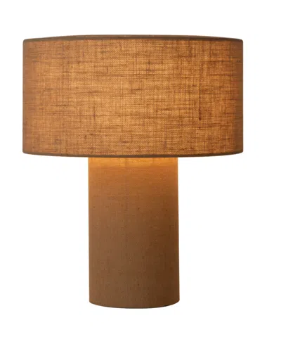 Nova Of California Moonlight 19" Natural Burlap 4-way Rotary Switch Table Lamp In Brown