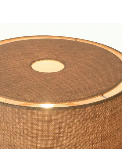 Nova Of California Moonlight 19" Natural Burlap 4-way Rotary Switch Table Lamp In Brown