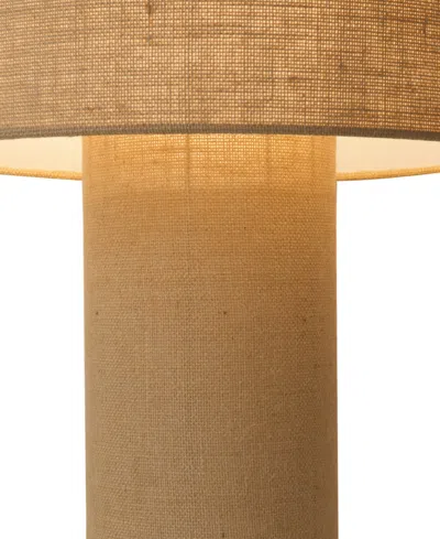 Nova Of California Moonlight 19" Natural Burlap 4-way Rotary Switch Table Lamp In Brown