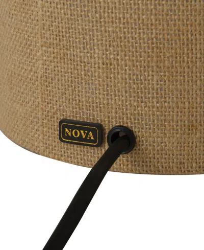 Nova Of California Moonlight 19" Natural Burlap 4-way Rotary Switch Table Lamp In Brown