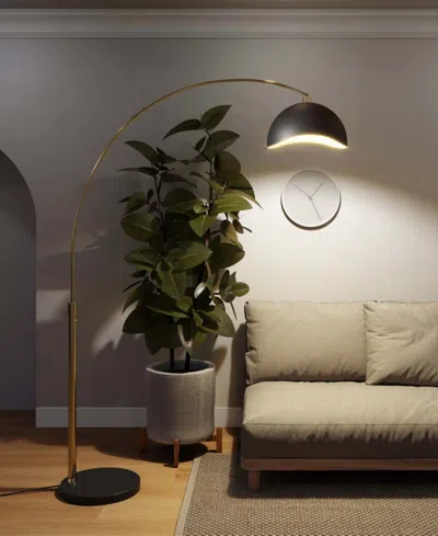 Nova Of California Luna Bella Arc 92in Floor Lamp With Dimmer Switch In Black