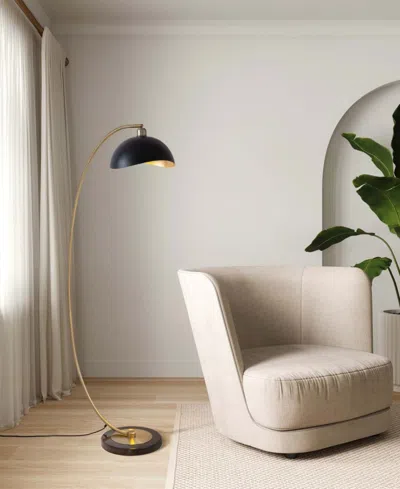 Nova Of California 60" Metal Luna Bella Arc Floor Lamp In Black