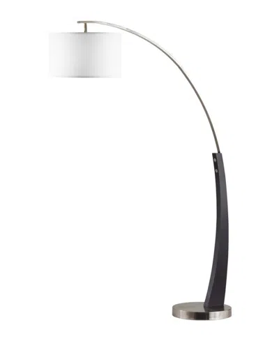 Nova Of California 72" Wood Plimpton 1 Light Arc Floor Lamp In Black