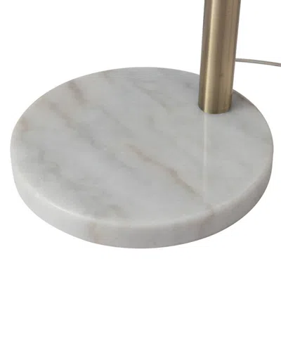 Nova Of California Santa Clara 24" Bone Porcelain 3 Light Arc Lamp In Weathered Brass And Walnut With 4-way Rotary Swit In Gold