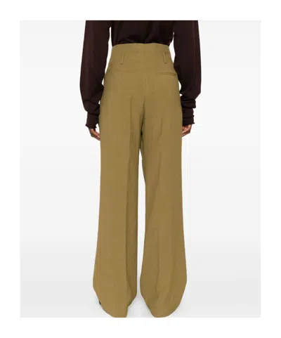 Forte Forte Pleated Wide-leg Trousers With High Waist In Brown