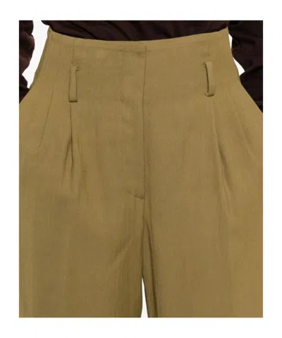 Forte Forte Pleated Wide-leg Trousers With High Waist In Brown