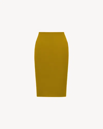 Saint Laurent Mid-rise Pencil Skirt In Green