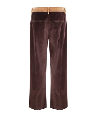 Marni Velvet Trousers With Pockets And Loops In Brown