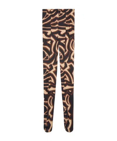 Pucci Labyrinth Print Tights In Black