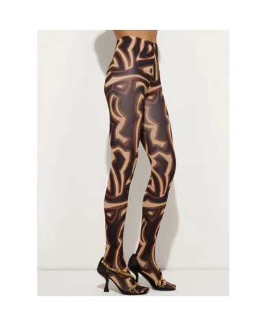 Pucci Labyrinth Print Tights In Black