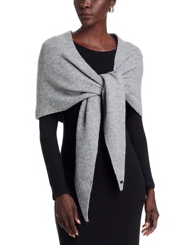 V Fraas Solid Knit Triangle Scarf In Gray