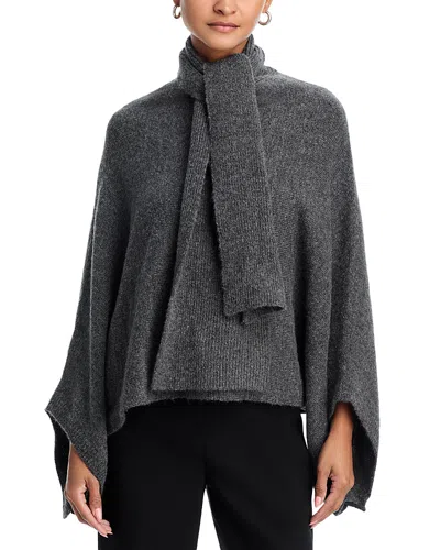 Aqua Cropped Poncho W/ Scarf - Exclusive In Gray