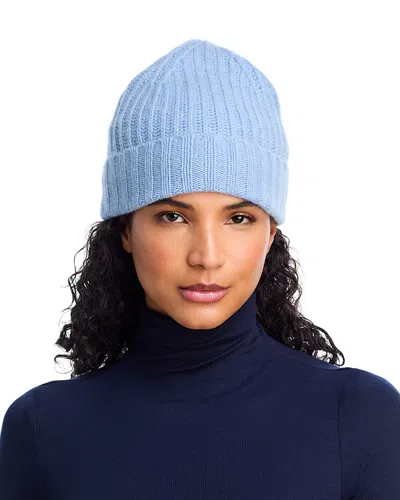 C By Bloomingdale's V Fraas Rib Knit Cuff Cashmere Hat - Exclusive In Blue