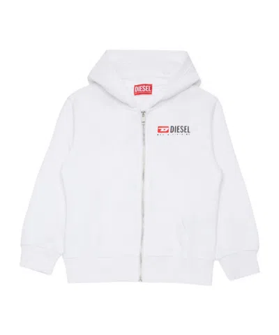 Diesel Sdropshoodz Over Zip-fastening Hoodie In White