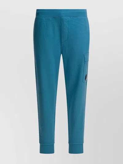 C.p. Company Diagonal Raised Fleece Sweatpants Trousers Light Blue In Blue