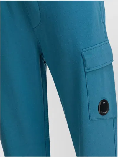 C.p. Company Diagonal Raised Fleece Sweatpants Trousers Light Blue In Blue