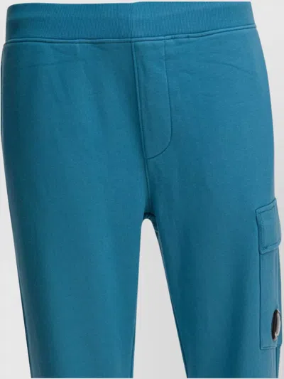 C.p. Company Diagonal Raised Fleece Sweatpants Trousers Light Blue In Blue