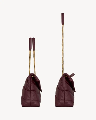 Saint Laurent Medium Puffer-design Shoulder Bag In Burgundy