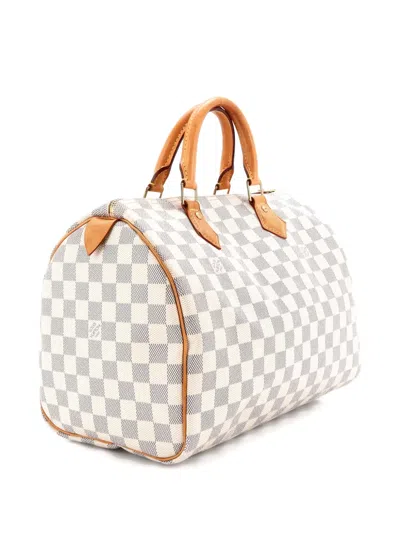 Pre-owned Louis Vuitton Speedy Handbag Damier 30 Satchel In Neutral