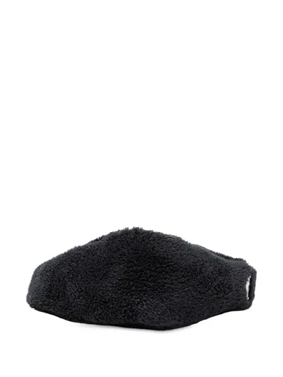 Pre-owned Prada 2013-2025 Spugna Terry Cloth Triangle Logo Crossbody Bag In Black