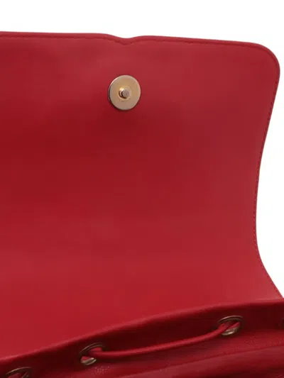 Pre-owned Chanel 2018 Quilted Caviar Cc Filigree Backpack In Red