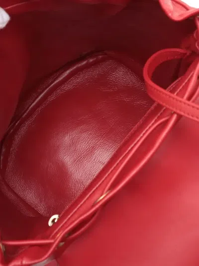 Pre-owned Chanel 2018 Quilted Caviar Cc Filigree Backpack In Red