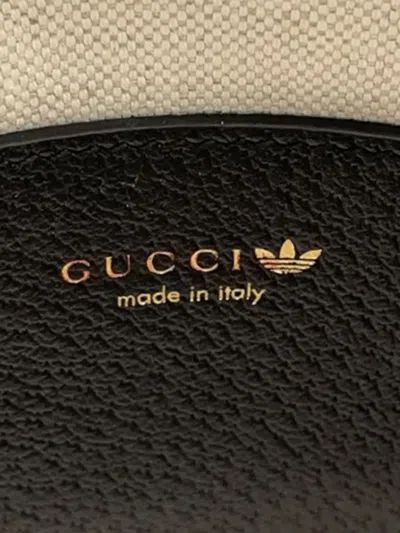 Pre-owned Gucci 2016-2025 Adidas Mini Leather Horsebit 1955 Top Handle Bag Satchel In Black