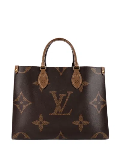Pre-owned Louis Vuitton Onthego Reverse Monogram Giant Mm Tote Bag In Brown
