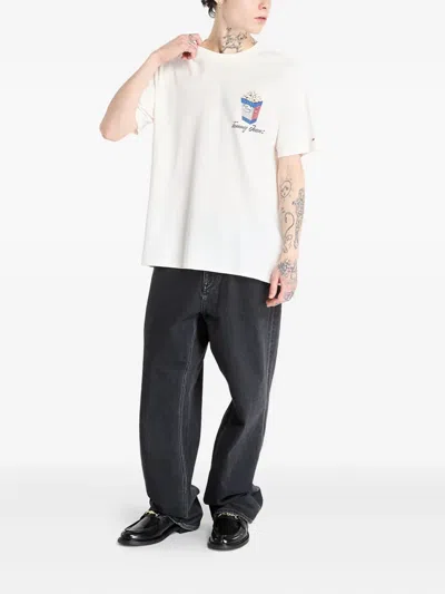 Tommy Jeans Popcorn-print T-shirt In White