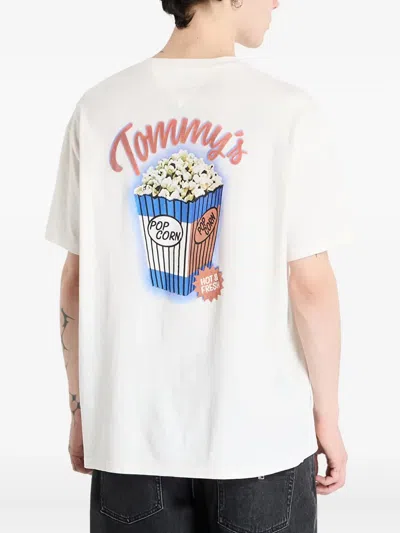 Tommy Jeans Popcorn-print T-shirt In White