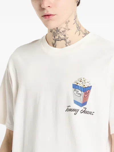 Tommy Jeans Popcorn-print T-shirt In White