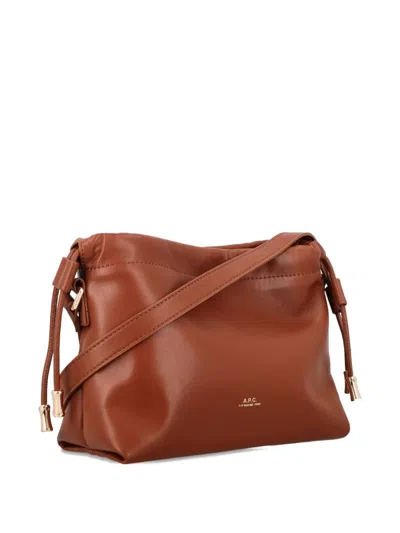 Apc Drawstring Tote Bag In Brown