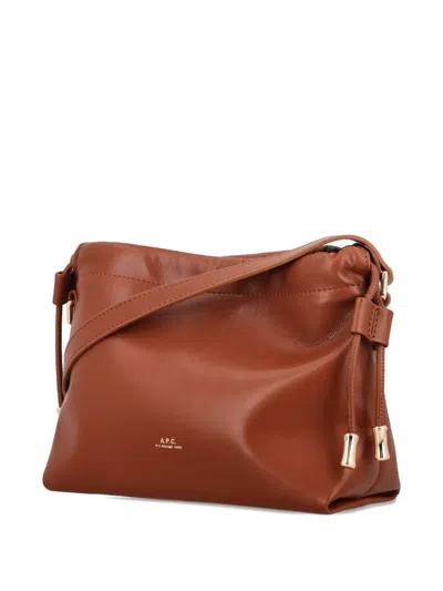 Apc Drawstring Tote Bag In Brown