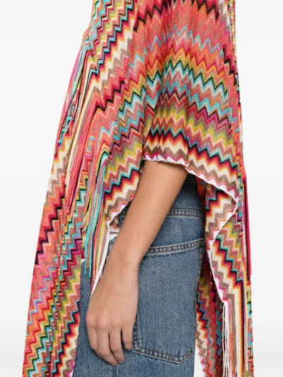 Missoni Chevron-knit Poncho In Multi