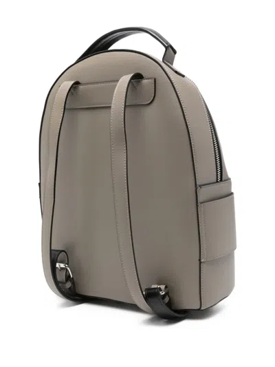 Armani Exchange Logo-plaque Backpack In Gray