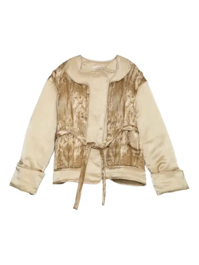 Muller Of Yoshiokubo Tie-waist Panelled Jacket In Brown