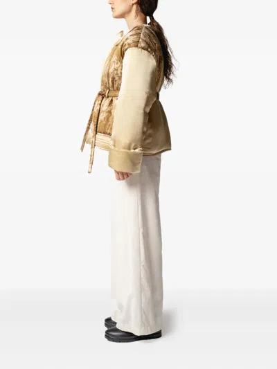 Muller Of Yoshiokubo Tie-waist Panelled Jacket In Brown