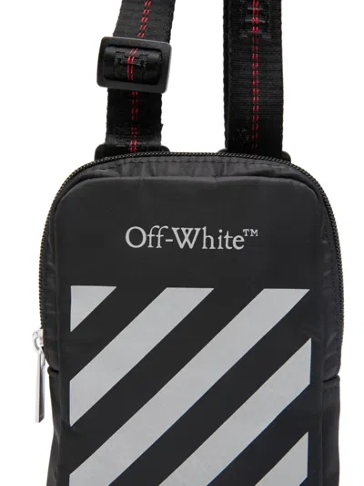 Off-white Binder Diag-stripe Messenger Bag In Black