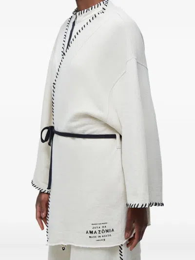 Osklen Double-face Zip-front Coat In White